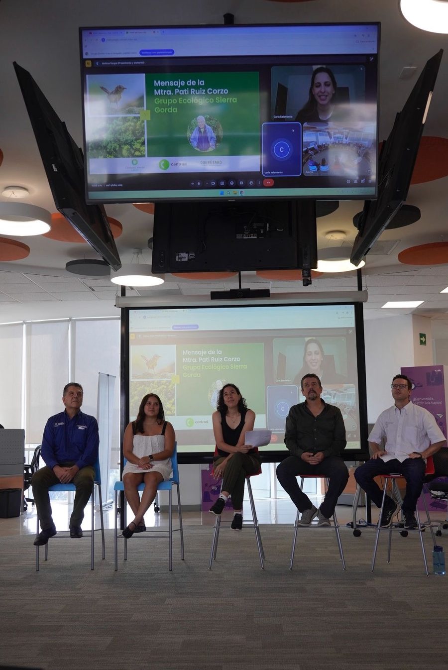 Panel de discusión del Side Event con transmisión en vivo y participación de especialistas ambientales